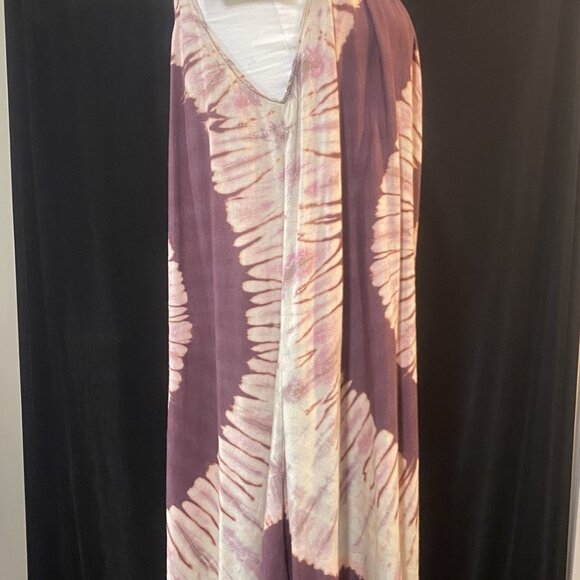 *11You Are A Jewel 💛 Vintage Mauve Sew Jewels Tye Dye Rayon Tunic - Picture 4 of 6